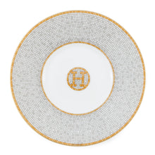 将图像加载到图库查看器中，HERMES Mosaique24 Teacup &amp; Saucer Set of 2 White/Gold Porcelain
