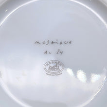 将图像加载到图库查看器中，HERMES Mosaique24 Teacup &amp; Saucer Set of 2 White/Gold Porcelain
