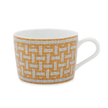 将图像加载到图库查看器中，HERMES Mosaique24 Teacup &amp; Saucer Set of 2 White/Gold Porcelain
