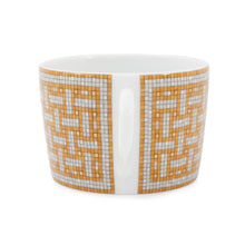 将图像加载到图库查看器中，HERMES Mosaique24 Teacup &amp; Saucer Set of 2 White/Gold Porcelain
