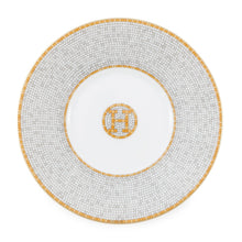 将图像加载到图库查看器中，HERMES Mosaique24 Teacup &amp; Saucer Set of 2 White/Gold Porcelain

