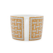 将图像加载到图库查看器中，HERMES Mosaique24 Teacup &amp; Saucer Set of 2 White/Gold Porcelain
