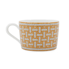将图像加载到图库查看器中，HERMES Mosaique24 Teacup &amp; Saucer Set of 2 White/Gold Porcelain
