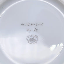 将图像加载到图库查看器中，HERMES Mosaique24 Teacup &amp; Saucer Set of 2 White/Gold Porcelain
