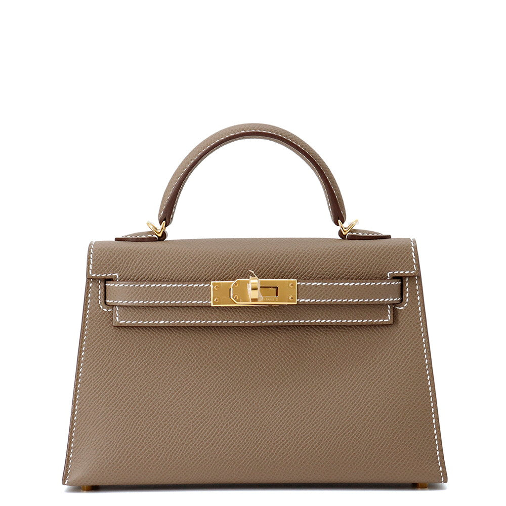HERMES Mini Kelly 2 Etoupe Epsom Size 20