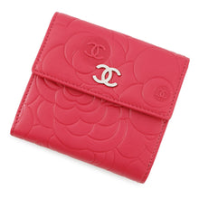 将图像加载到图库查看器中，CHANEL Camellia W Hook Wallet Wallet Pink/PurpleA47422 Lambskin
