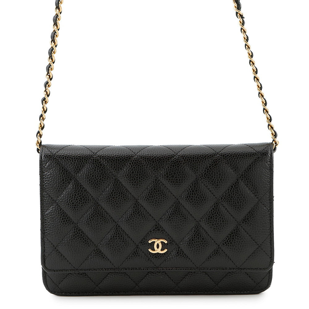 CHANEL Matelasse Classic Chain Wallet BlackAP0250 Caviar Leather