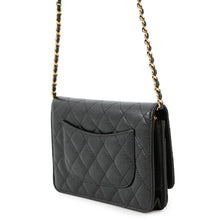 将图像加载到图库查看器中，CHANEL Matelasse Classic Chain Wallet BlackAP0250 Caviar Leather
