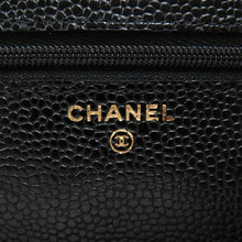 将图像加载到图库查看器中，CHANEL Matelasse Classic Chain Wallet BlackAP0250 Caviar Leather
