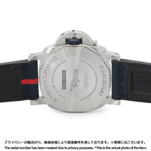 将图像加载到图库查看器中，PANERAI Submersible Quaranta Quattro Luna Rossa W44mm Stainless Steel Fabric Rubber Blue DialPAM01391
