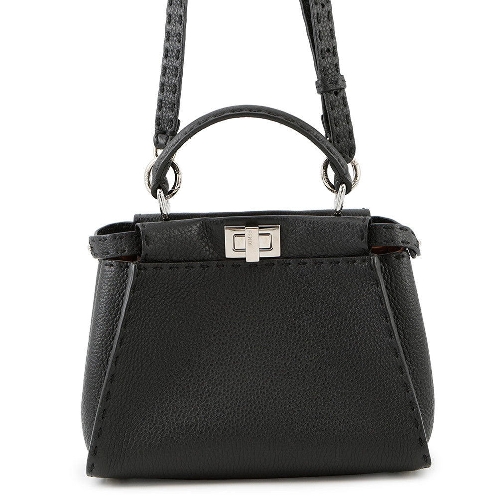 FENDI Peekaboo Selleria Black8BN244 Calf Leather Size Mini
