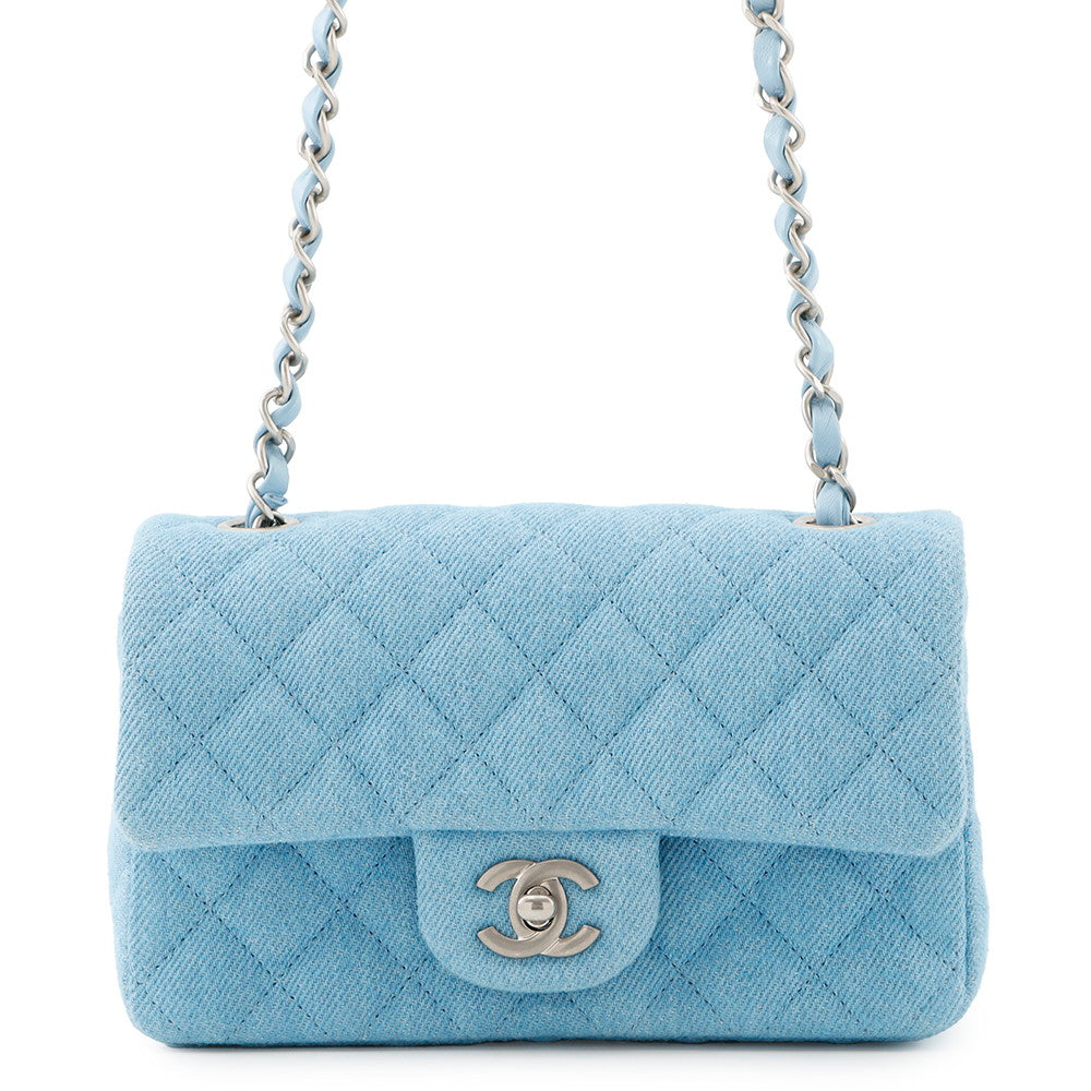 CHANEL Matelasse ChainShoulder Bag BlueA69900 Denim Size Mini