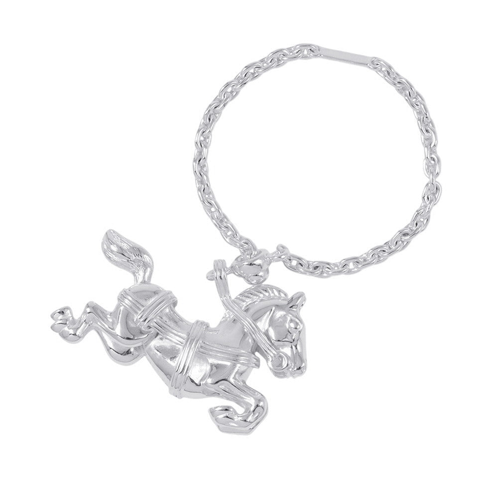 HERMES Cheval Horse Bag Charm Silver SV925