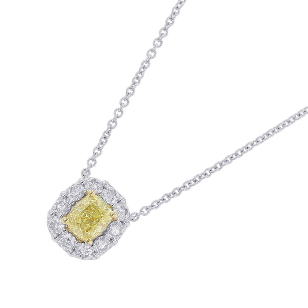 GRAFF Icon Cushion Cut Yellow Diamond PendantRGP845 K18WG K18YG