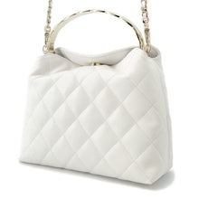 将图像加载到图库查看器中，CHANEL Metal Top Handle Bag WhiteAP4591 Caviar Leather
