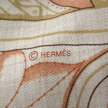 将图像加载到图库查看器中，HERMES Giant Square &quot;Letol Equestre&quot; Size 140 Natural/Beige/Rose Poudre Cashmere70% Silk30%
