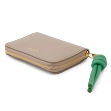 将图像加载到图库查看器中，LOEWE Zip coin purse Sand/Tropical GreenCEM1ZCPX02 Shiny Nappa Calf Leather
