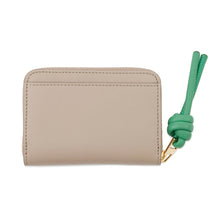 将图像加载到图库查看器中，LOEWE Zip coin purse Sand/Tropical GreenCEM1ZCPX02 Shiny Nappa Calf Leather
