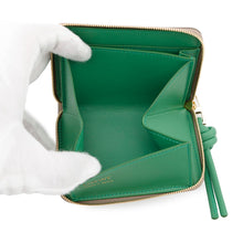 将图像加载到图库查看器中，LOEWE Zip coin purse Sand/Tropical GreenCEM1ZCPX02 Shiny Nappa Calf Leather
