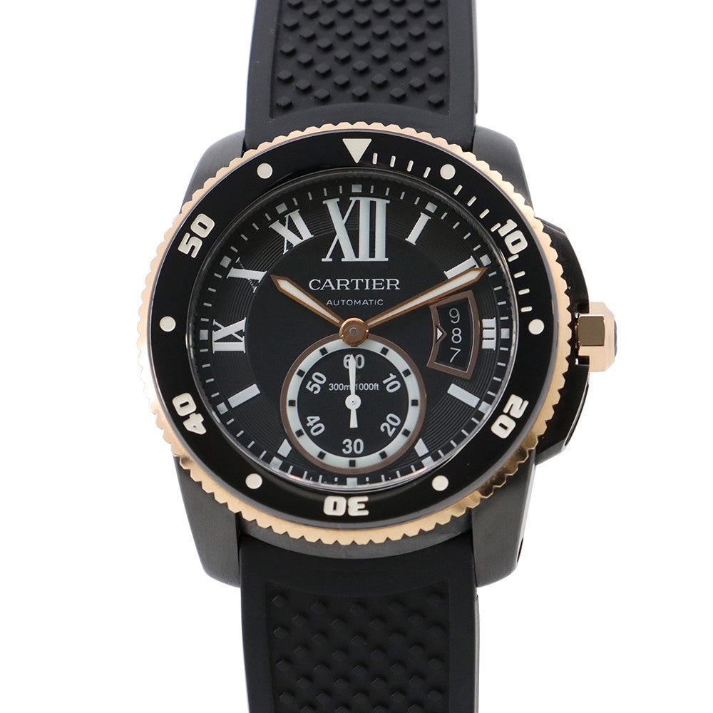 CARTIER ★Calibre de Cartier Diver W42mm Stainless Steel PG Rubber Black DialW2CA0004
