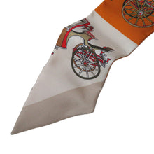 Load image into Gallery viewer, HERMES Twilly Elaborate carriage Voitures Exquises Orange/Beige/Khaki Silk100%
