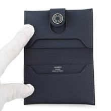 将图像加载到图库查看器中，HERMES Card Case RMS Blue Nuit Evercolor
