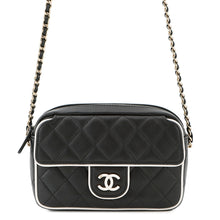 将图像加载到图库查看器中，CHANEL Matelasse ChainClutch Bag Black/WhiteAP4516 Lambskin
