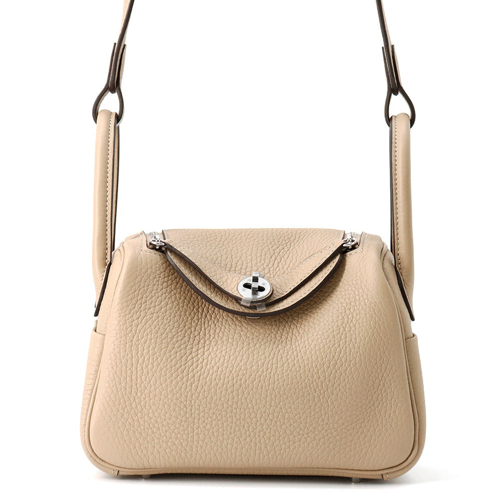 HERMES Lindy Trench/Etoupe Taurillon Clemence Size Mini