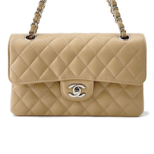 将图像加载到图库查看器中，CHANEL Matelasse W Flap ChainShoulder Bag BeigeA01113 Caviar Leather Size 23

