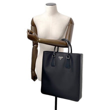 Load image into Gallery viewer, PRADA Tote Bag 2WAY Black2VG115 Nylon Brushed Leather

