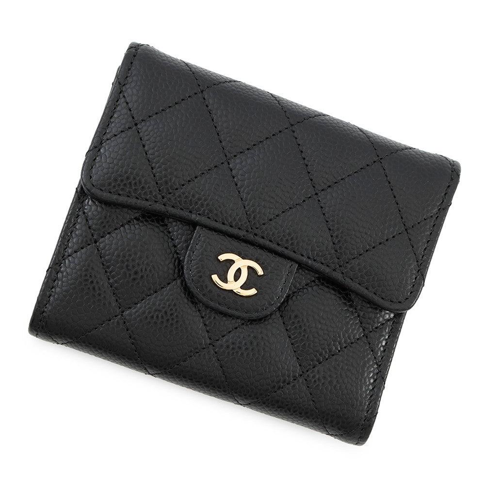CHANEL Matelasse Classic Small Flap Wallet BlackAP0231 Caviar Leather