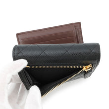 将图像加载到图库查看器中，CHANEL Matelasse Classic Small Flap Wallet BlackAP0231 Caviar Leather

