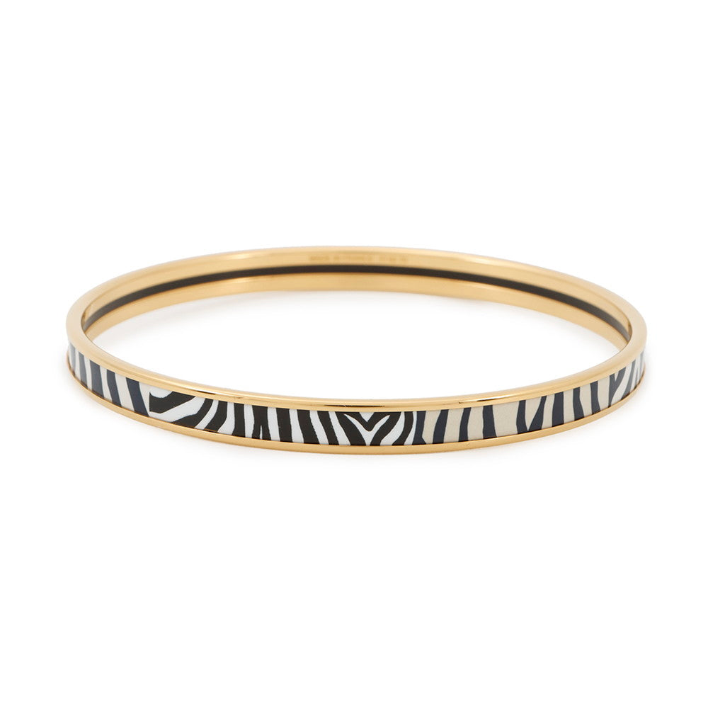 HERMES Email Bangle Size TPM White/Black Enamel Metal