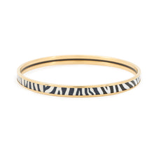 将图像加载到图库查看器中，HERMES Email Bangle Size TPM White/Black Enamel Metal
