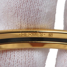 将图像加载到图库查看器中，HERMES Email Bangle Size TPM White/Black Enamel Metal
