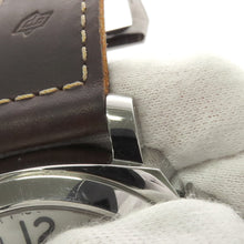 将图像加载到图库查看器中，PANERAI Luminor Marina Logo Acciaio W44mm Stainless Steel Leather White DialPAM00660
