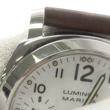 将图像加载到图库查看器中，PANERAI Luminor Marina Logo Acciaio W44mm Stainless Steel Leather White DialPAM00660
