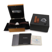 将图像加载到图库查看器中，PANERAI Luminor Marina Logo Acciaio W44mm Stainless Steel Leather White DialPAM00660
