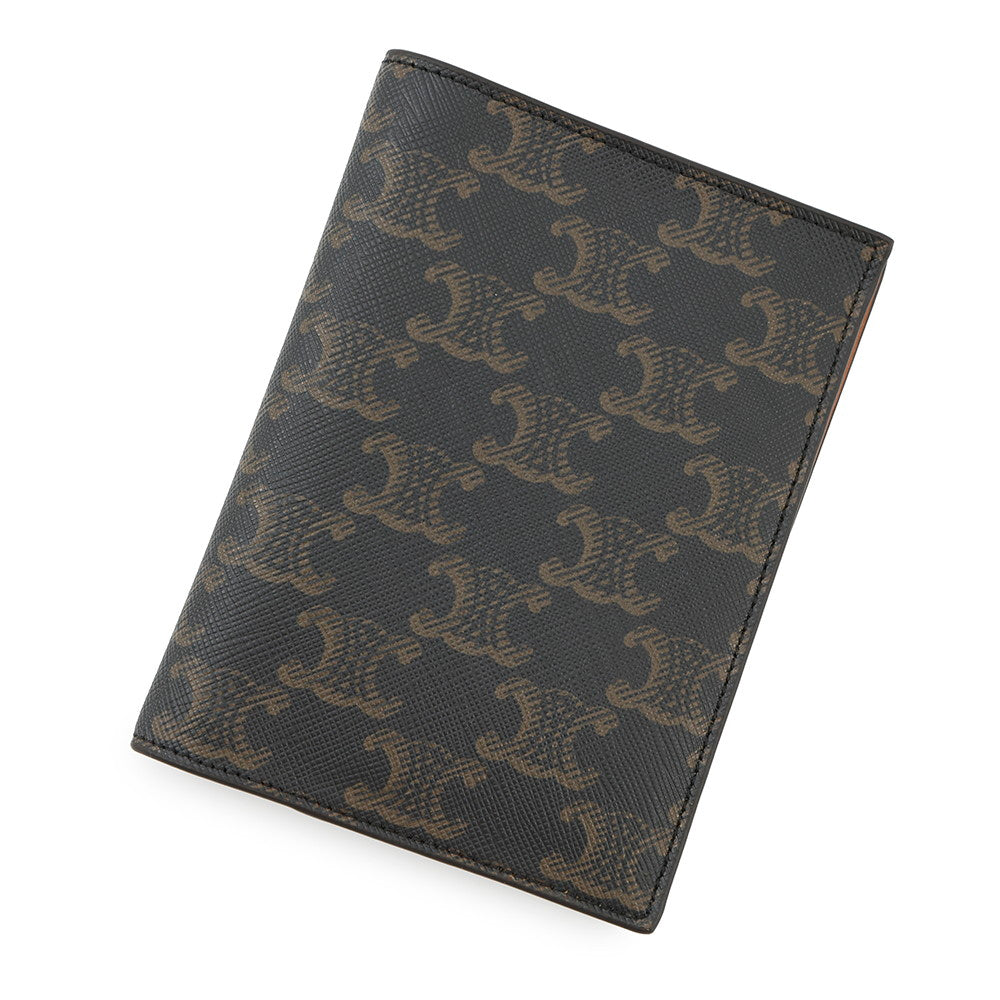 CELINE Triomphe Passport Cover Black/Tan4M3432 PVC Leather
