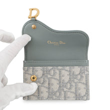 将图像加载到图库查看器中，Dior Oblique Saddle Bloom Card Holder GrayS5611CTZQ Canvas/Leather

