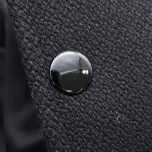 将图像加载到图库查看器中，CELINE Leather Stadium Jacket Size 48 Black/White2V56D896C Wool 90% Nylon 10% Leather: Sheep Leather
