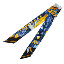 Load image into Gallery viewer, HERMES Twilly Danse Pacifique Dance Pacific Blue Nuit/Jaune Vif/Black Silk100%
