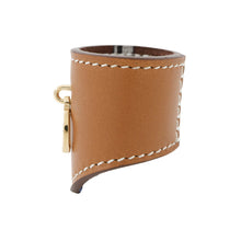将图像加载到图库查看器中，HERMES ScarfRing Porte Bonheur Maron Halzan Lambskin Silk100%
