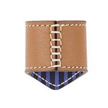 将图像加载到图库查看器中，HERMES ScarfRing Porte Bonheur Maron Halzan Lambskin Silk100%
