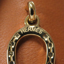 将图像加载到图库查看器中，HERMES ScarfRing Porte Bonheur Maron Halzan Lambskin Silk100%
