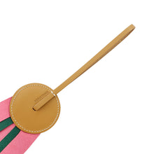 Load image into Gallery viewer, HERMES Paddock Flat Bag Charm Natural Sable/Rose Azalee/Malachite Vache Hunter Leather Lambskin
