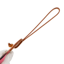 Load image into Gallery viewer, HERMES Paddock Flat Bag Charm Natural Sable/Rose Azalee/Malachite Vache Hunter Leather Lambskin

