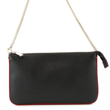 将图像加载到图库查看器中，Christian Louboutin Rubira ChainShoulder Bag Black/Red1225230 Calf Leather Size Calf Leather

