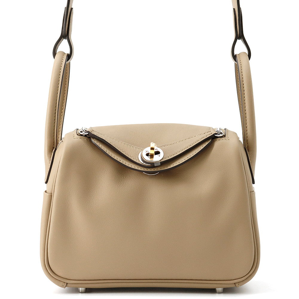 HERMES Lindy Poussiere Swift Leather Size Mini