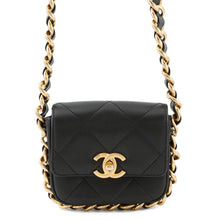 将图像加载到图库查看器中，CHANEL MatelasseFlap Bag ChainShoulder Bag BlackAS2833 Calf Leather Size Mini
